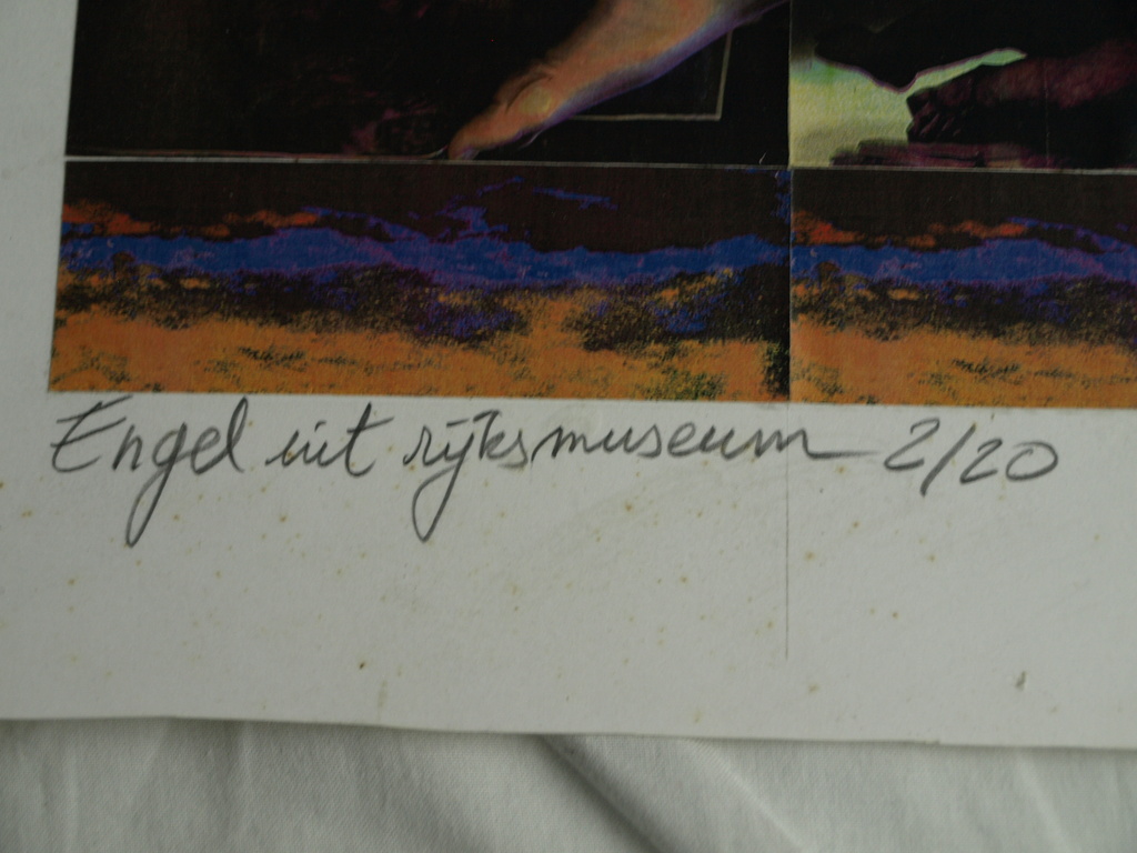 Lieve Prins – Copy-art – Engel uit Rijksmuseum – gesigneerd – 1996 -oplage 20 ex kopen? Bied vanaf 50!