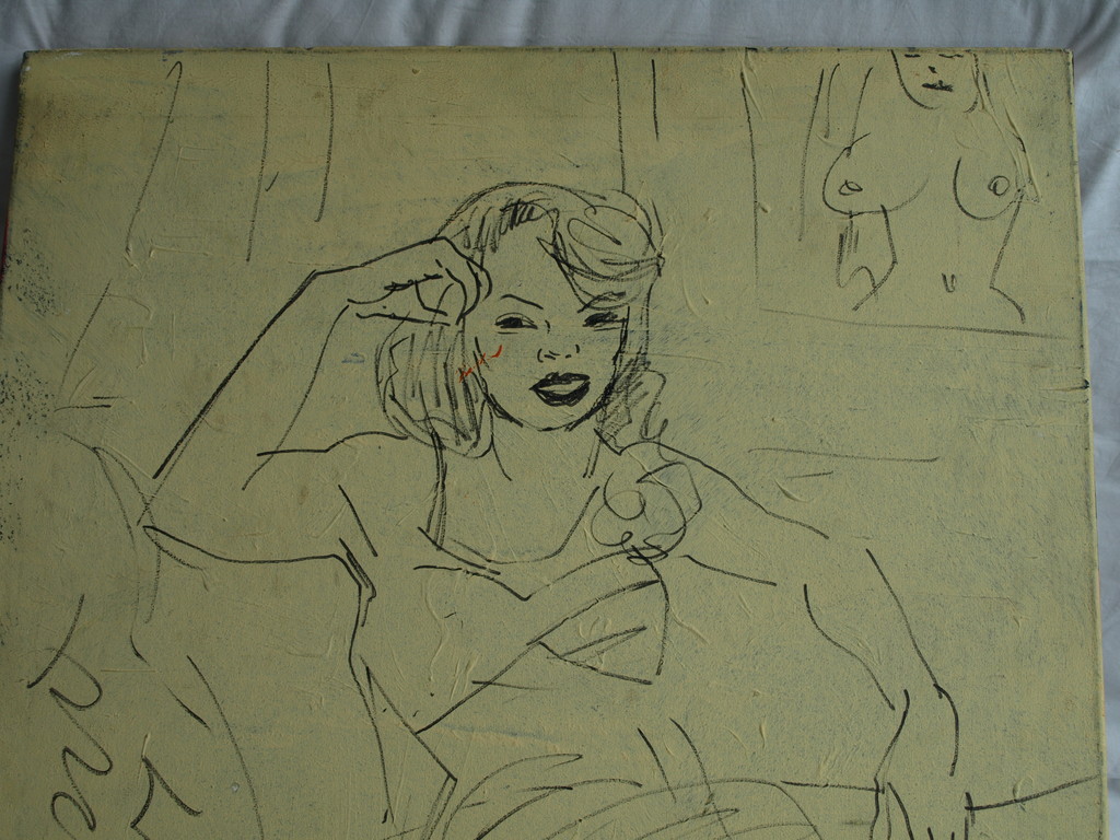 Peter Klashorst : Acrylverf en stift op doek – Vrouw – 80 x 60 cm –  2001 kopen? Bied vanaf 1!