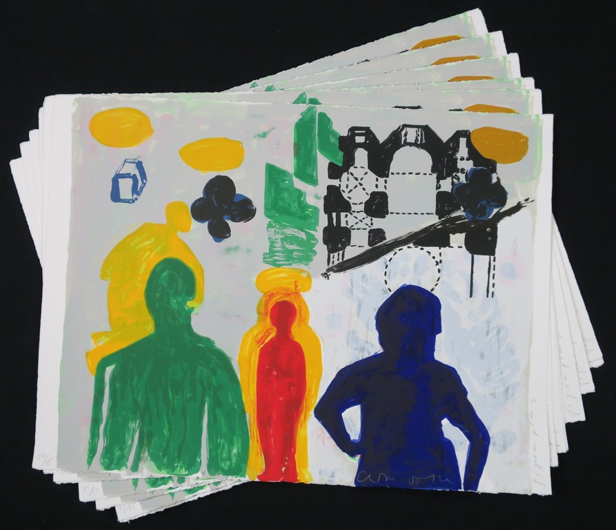 Cees Dolk: Lot met 11 zeefdrukken, Figurenplan 3 verkocht voor € 60!