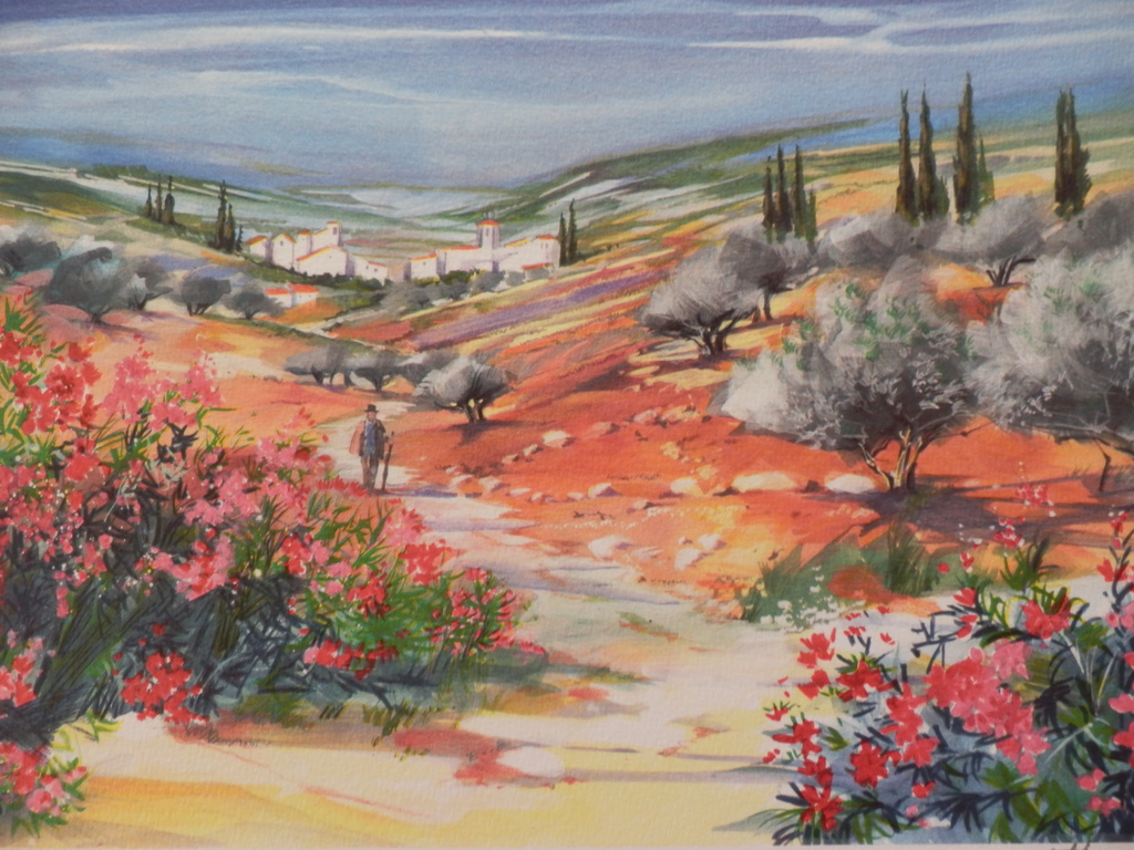 ELLA FORT Lot van twee Kleurenlitho,s  PROVENCE en TOSCAANS DORP kopen? Bied vanaf 1!