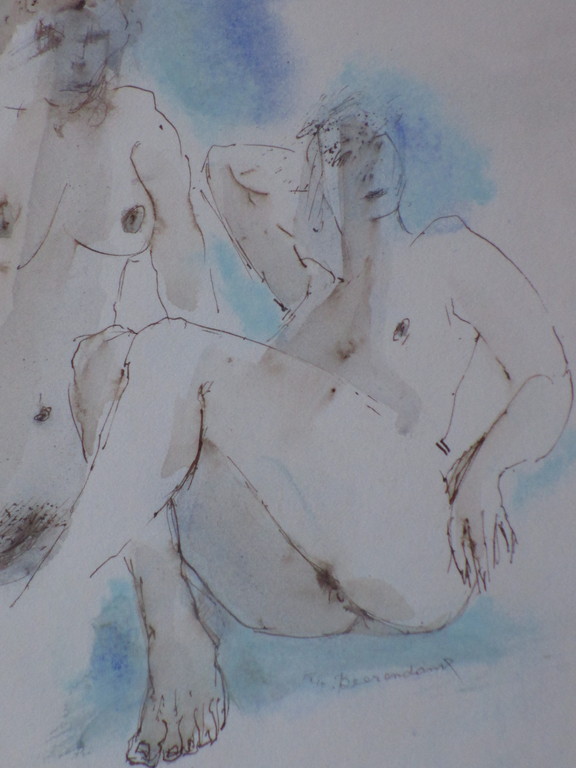 Theo Beerendonk - Theo Beerendonk, Twee naakten, Gemengde techniek kopen? Bied vanaf 1!