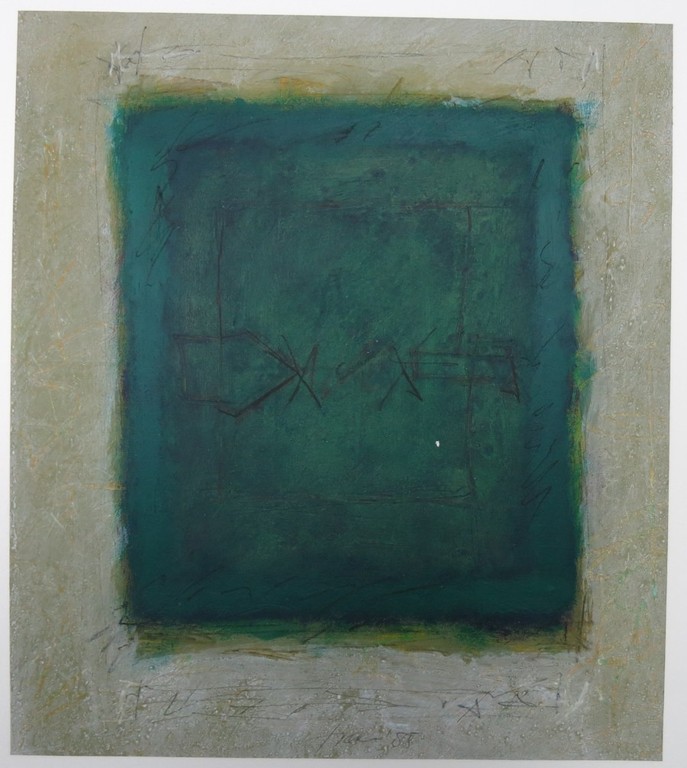Rob Figee: Acryl op papier, Abstract verkocht voor € 60!