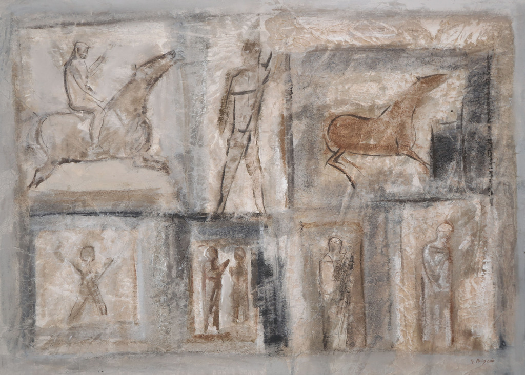 Gerard Princee: Gouache, Horserider verkocht voor € 120!