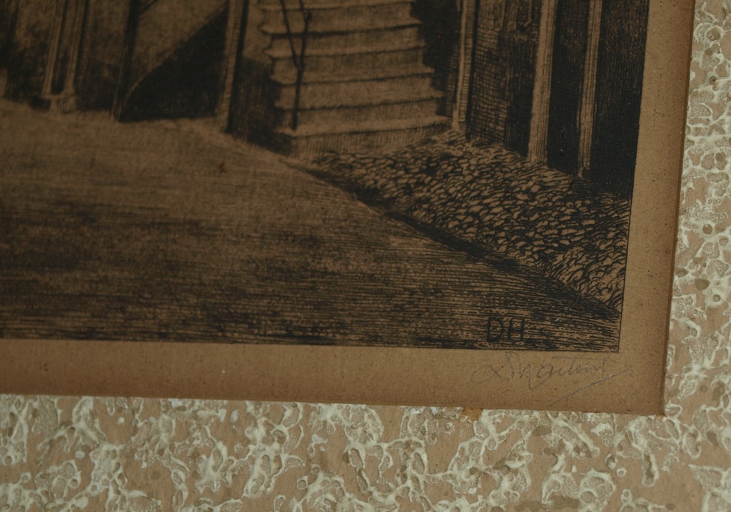 DIRK HARTING (1884–1970) – Ets – Straatje Amersfoort – Gesigneerd – ca 1930 kopen? Bied vanaf 35!