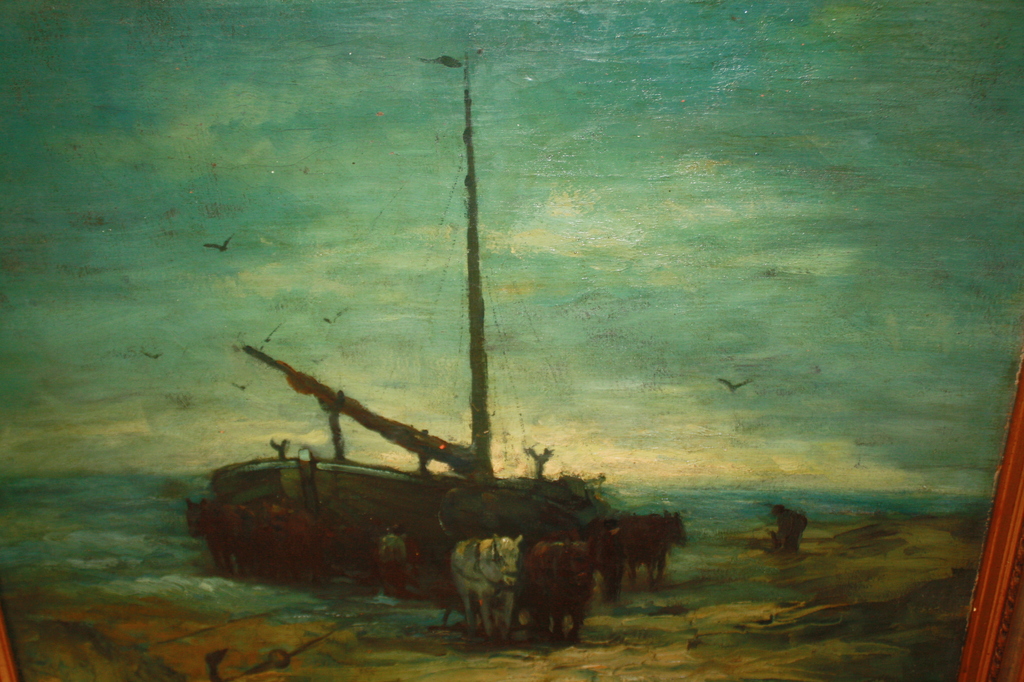 BOMSCHUIT MET PAARDEN AAN HET STRAND 1928 door VAN TOL kopen? Bied vanaf 300!