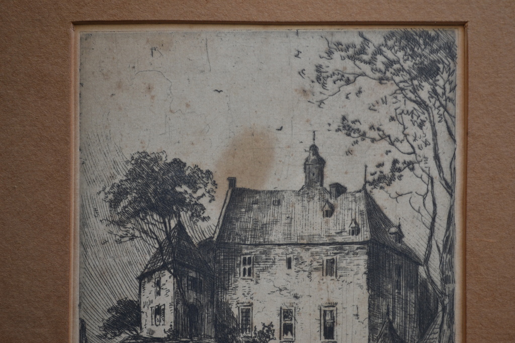 Martin van Waning: ets, gezicht op een hoeve kopen? Bied vanaf 1!