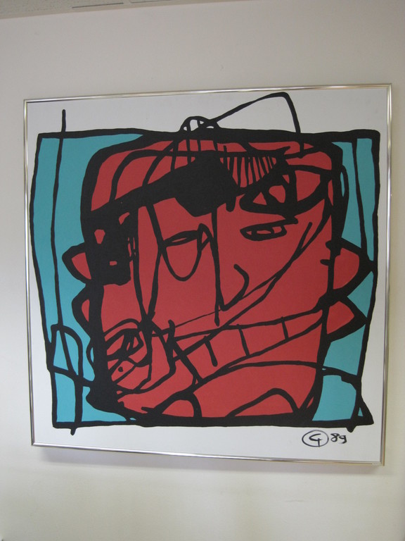 George Heidweiller (1963-) GROOT acrylverf "portret Herman Brood" 1989  verkocht voor € 130!