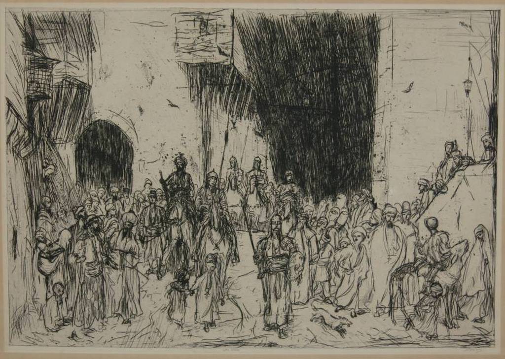 Marius Bauer: Ets, Een vizier verkocht voor € 370!