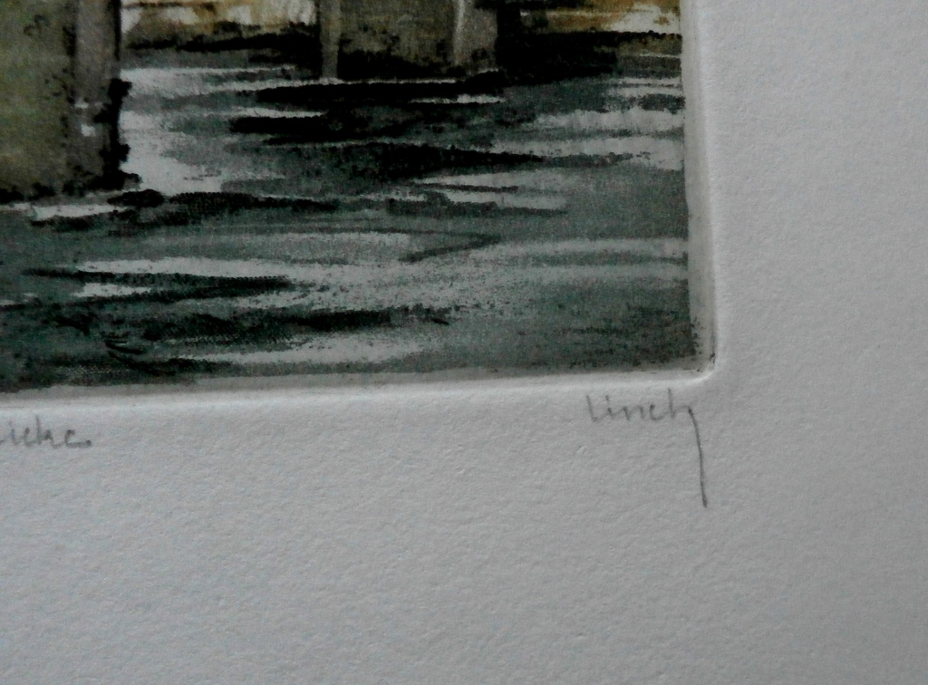 Roger Hebbelinck -ets/ Aquatint: Spreuerbrug, Luzern kopen? Bied vanaf 25!