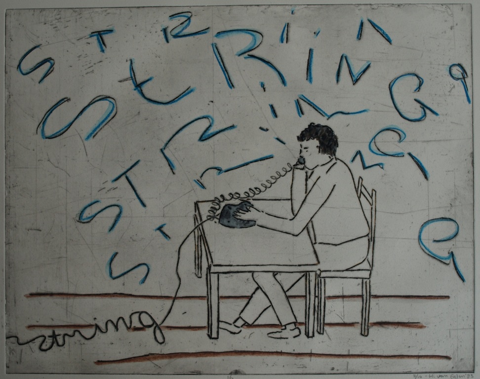 Hettie van Egten :  Handgekleurde ets , St Utter 16 – “String...” – 1983 kopen? Bied vanaf 1!