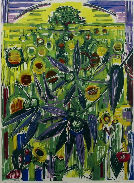 Luuk Scholten: Houtsnede, Augustus - Ingelijst kopen? Bied vanaf 40!