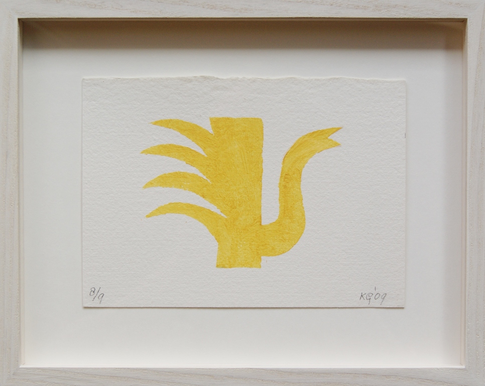 Klaas Gubbels sjabloondruk 'Zwanenkan' - 2009 - oplage 9 ex. verkocht voor € 335!