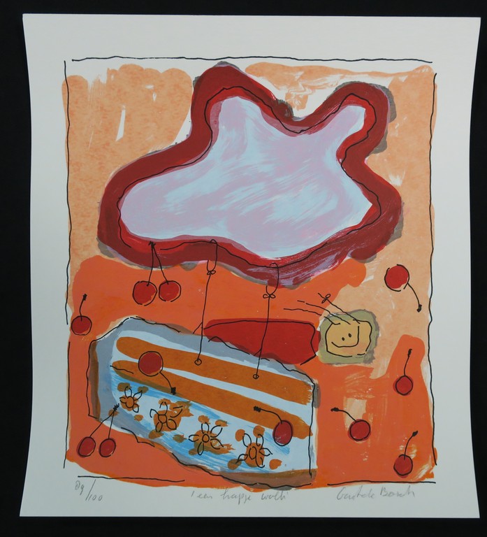 Geke uit de Bosch: Zeefdruk, Een hapje wolk (kersen) kopen? Bied vanaf 1!