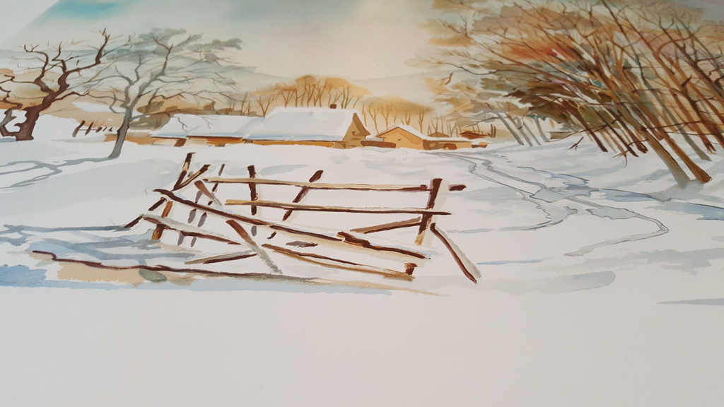 DANIEL LANOUX - CHALET EN HIVER, Lithografie, handgesigneerd, oplage 600 kopen? Bied vanaf 1!