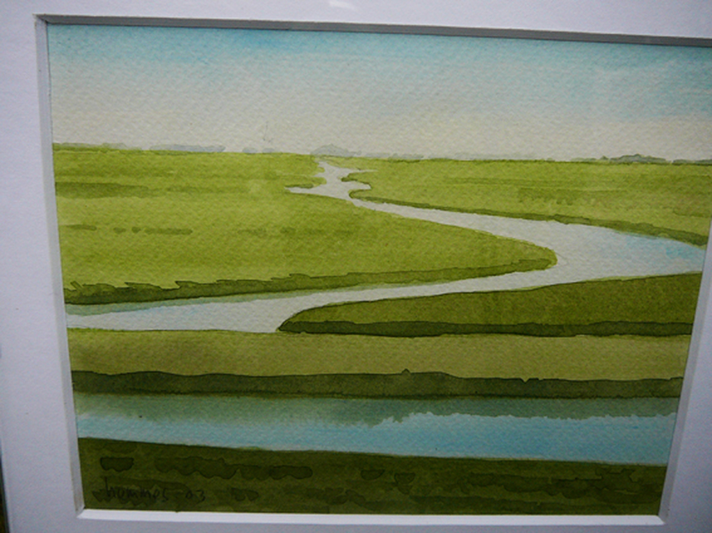 Fred Hemmes: 'Het Groene Hart' -aquarel 2003- verkocht voor € 35!