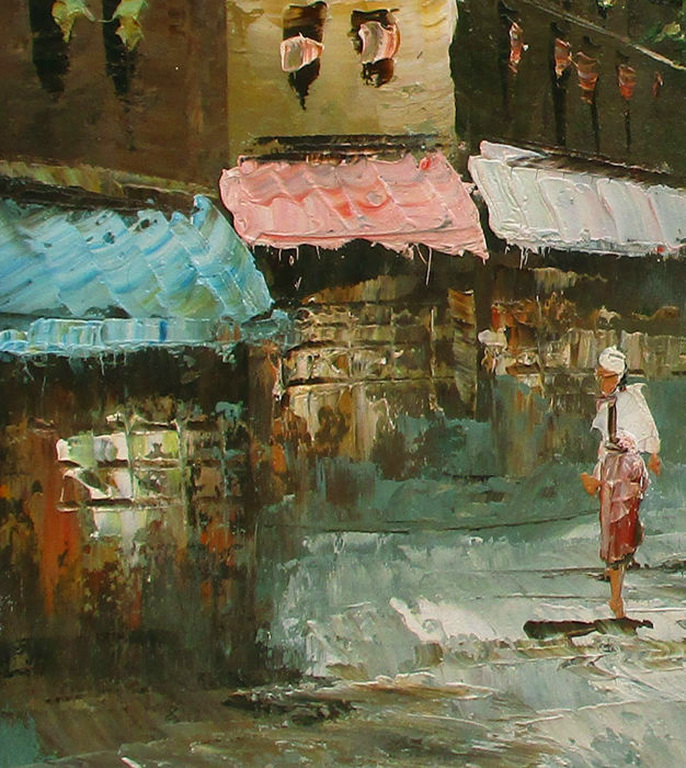 Kosman: acrylverf op doek, Parijs' stadsbeeld kopen? Bied vanaf 15!