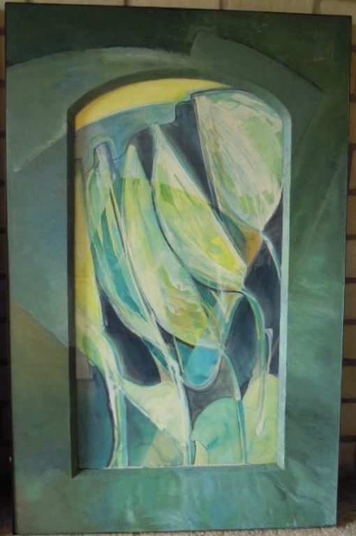 Serie 3 moderne schilderijen Nora de Jong-Proeme 1934- 243 X 126 cm kopen? Bied vanaf 65!