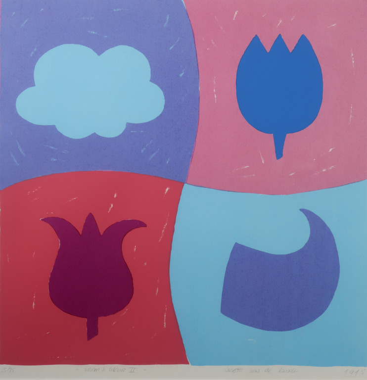 Susette van de Lande: Zeefdruk, Vorm en kleur II - Ingelijst kopen? Bied vanaf 1!