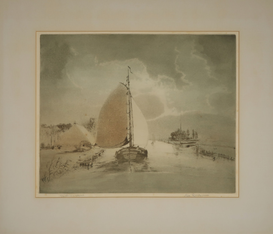 Onbekend gesigneerd: Ets, Zeilboot kopen? Bied vanaf 1!