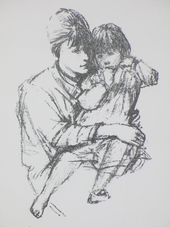 Sierk Schroder - Litho - Moeder en kind verkocht voor € 40!