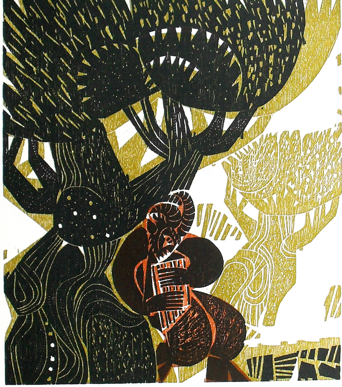 Alfred Pohl - Pan - orginale Houtsnede uit 1987 kopen? Bied vanaf 25!