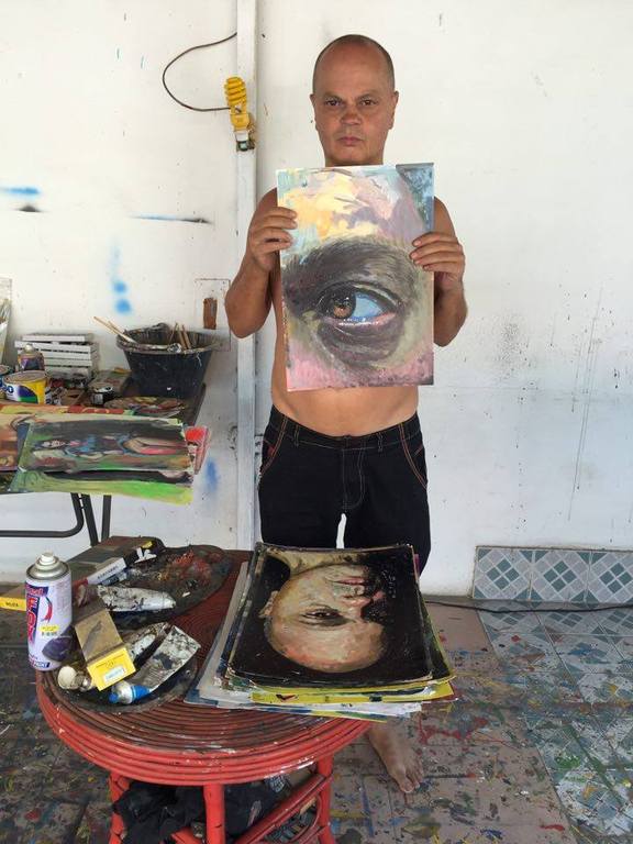 Peter Klashorst - gemengde techniek op papier - Eye love you kopen? Bied vanaf 75!