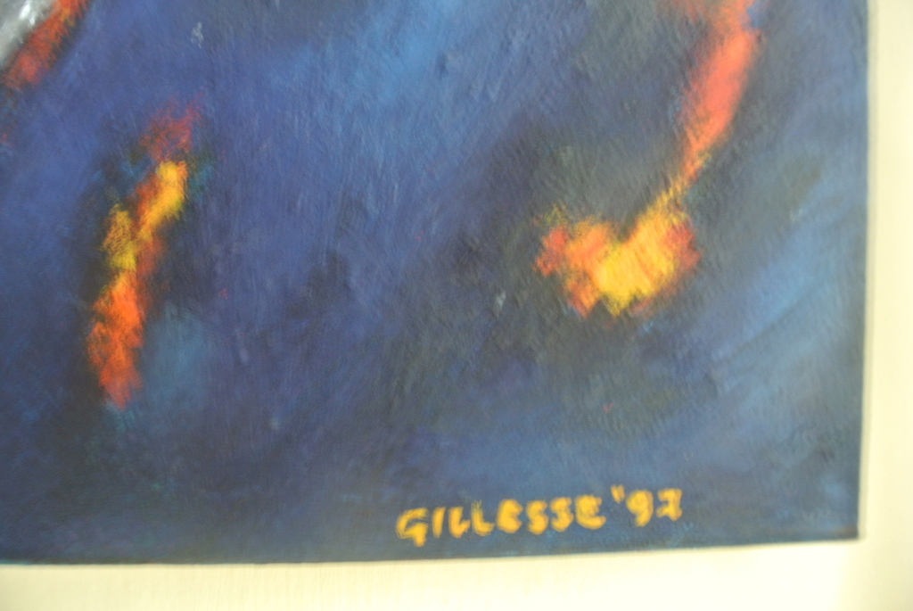 Nico Gillesse. Olieverf op doek. -Vuur- 1992.  kopen? Bied vanaf 90!