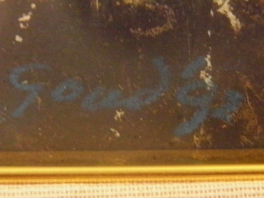 onbekende kunstenaar, onduidelijk gesigneerd, gouache achter glas ZT kopen? Bied vanaf 45!