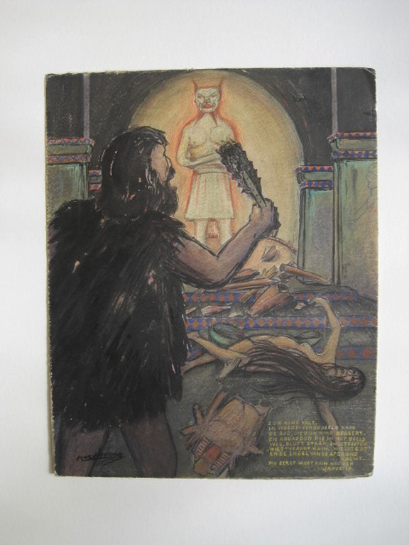 Korn.Lodder 1892-1987 aquarel "Kain Naama en Abaddon" gesigneerd kopen? Bied vanaf 1!
