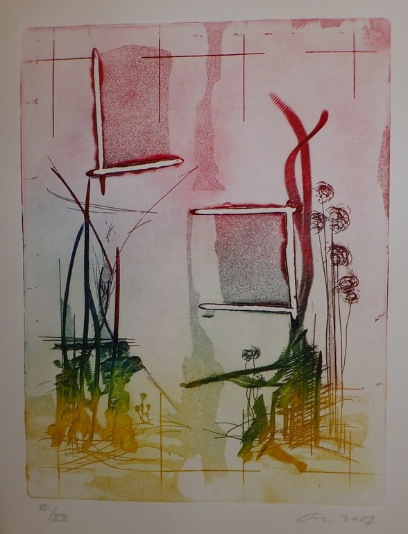 Olivier Beijn (1978-) - kleurets - abstracte tuin kopen? Bied vanaf 15!