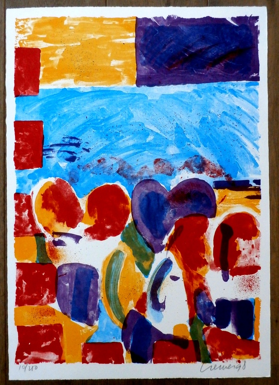 Jan Cremer - zeefdruk: L'histoire des Coeurs II- 1998 kopen? Bied vanaf 225!