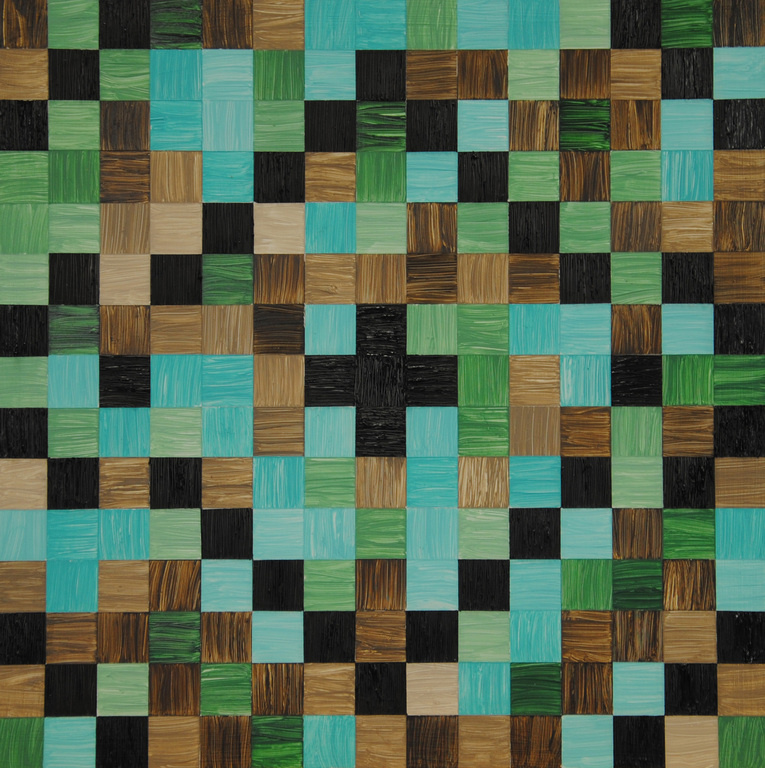 Herman van de Poll  geoChao 236 kruiswoord 30-30cm acryl op paneel 2016 kopen? Bied vanaf 50!