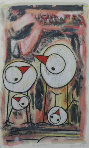 Hans Innemee - Hans Innemee: Zeefdruk, The astonished ones - Ingelijst (Groot) kopen? Bied vanaf 200!