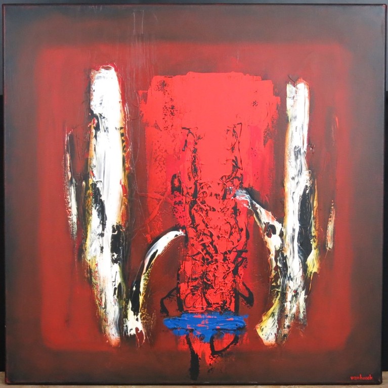 Hans Vanhorck: Olieverf op doek, La structure abstracte verkocht voor € 480!