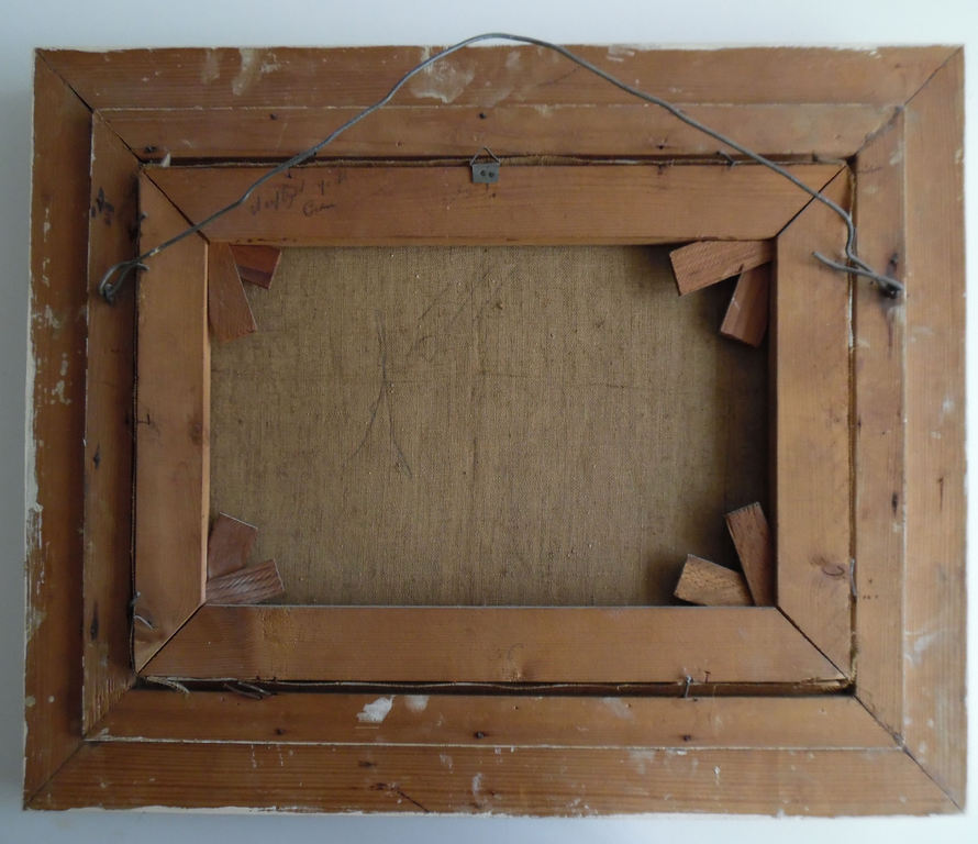 Havengezicht, olie op doek, onduidelijk gesineerd kopen? Bied vanaf 15!