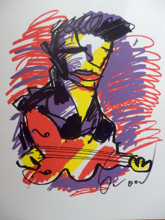 HERMAN BROOD, Gelimiteerde en HANDGESIGNEERDE Zeefdruk  ELVIS kopen? Bied vanaf 145!