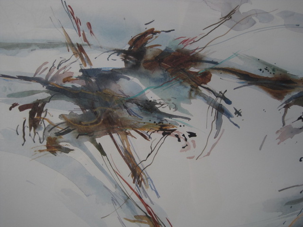 Norman Perryman (1933-) aquarel "Kinetische Compositie" gesigneerd 1988 kopen? Bied vanaf 1!