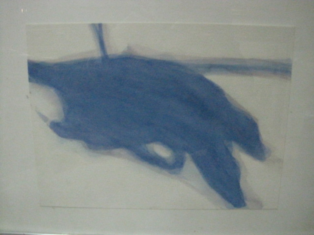 zeldzame Eric de Nie (1944-) aquarel "blauwe compositie" gesigneerd  verkocht voor € 55!