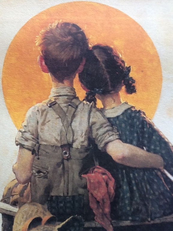 Jim Davis: offsetlitho Garfield, op Saturday Evening Post van Norman Rockwell,  kopen? Bied vanaf 50!