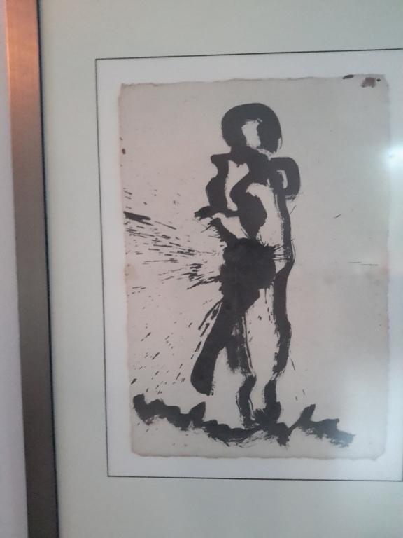 Anton heyboer ; oost Indisch inkt op handgeschept papier van lompen staande man  kopen? Bied vanaf 200!