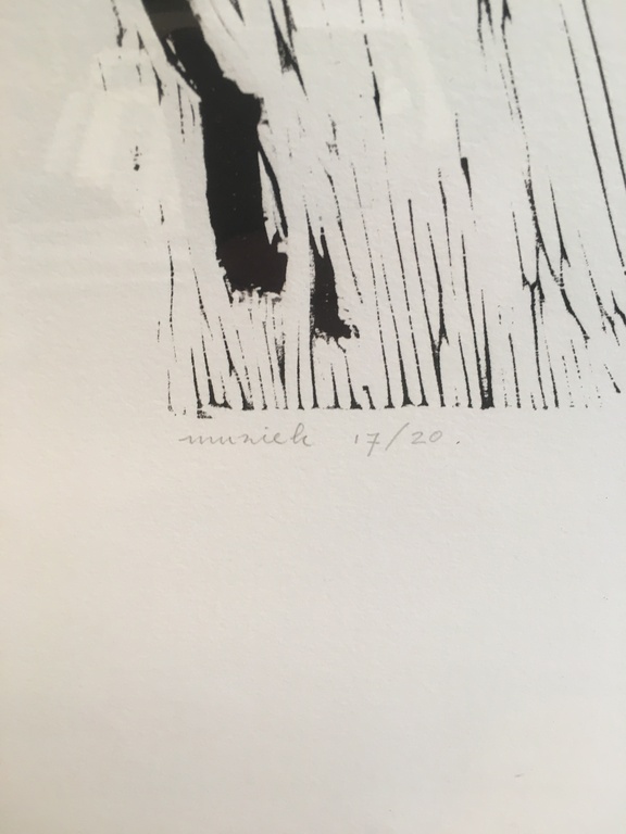 "Muziek" mooie druk 17/20 in formaat 50x65 in houten lijst (of los), handgesign kopen? Bied vanaf 20!