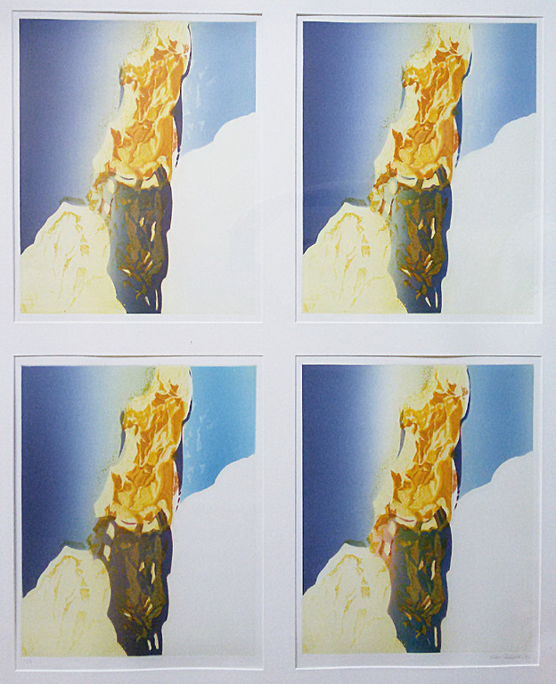Nono Reinhold - Quadriptych, aquatint ets vierluik (ingelijst, zeer groot) verkocht voor € 95!