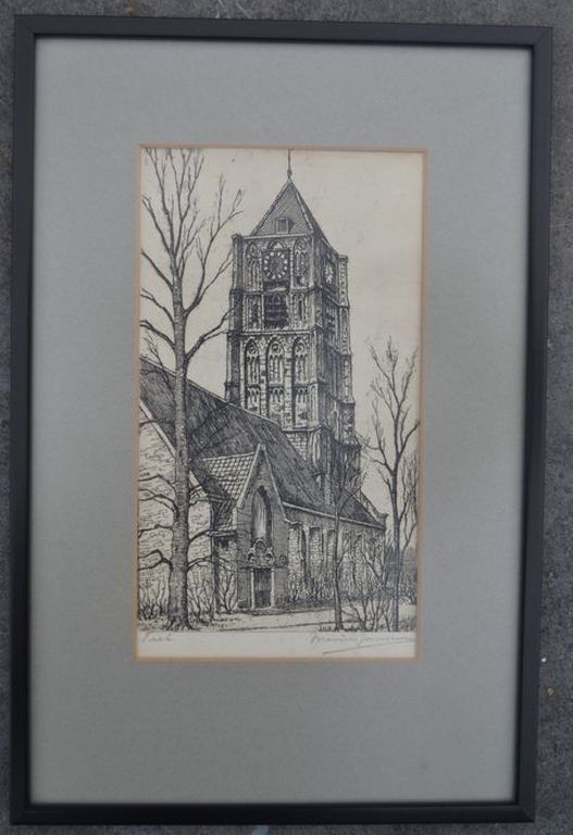 Twee fraaie etsen van Marius Janssen, in potlood gesigneerd. kopen? Bied vanaf 50!