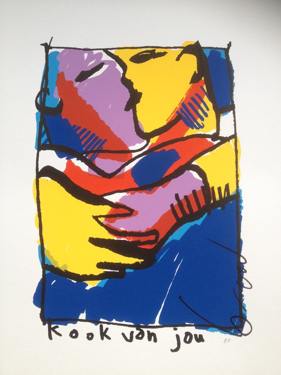 Herman Brood - Originele Handgesigneerde Zeefdruk: "Kook van jou" verkocht voor € 157!