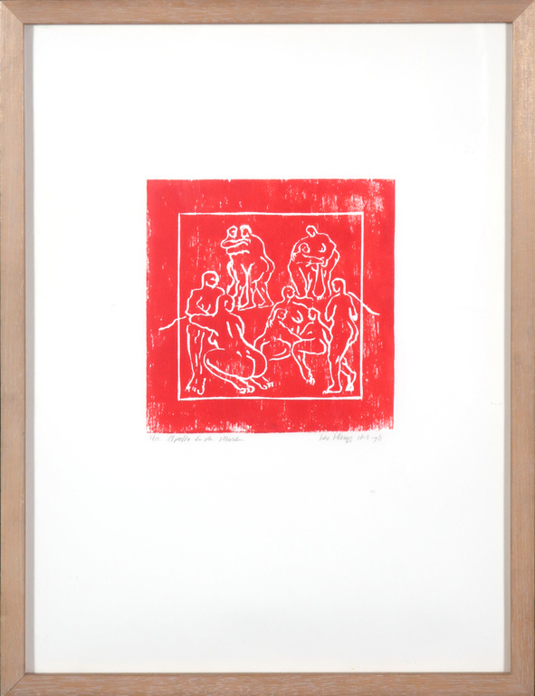 Onbekende kunstenaar: Houtsnede, Apollo en de Musen - Ingelijst kopen? Bied vanaf 1!