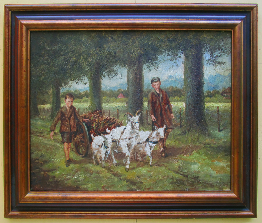 Twee jongens met geitenkar kopen? Bied vanaf 15!