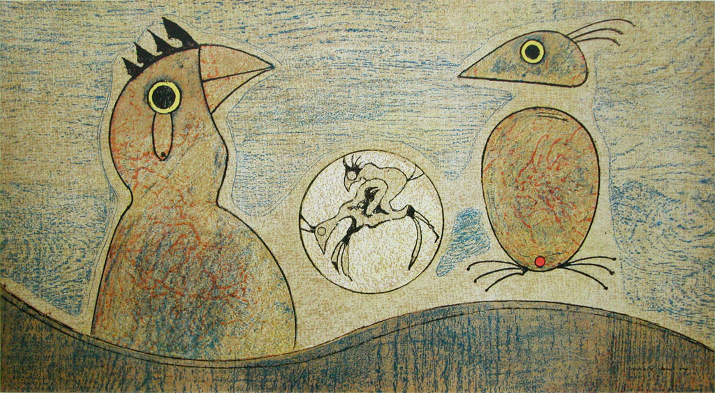 MAX ERNST, Deux Oiseaux, originele litho, 1975 verkocht voor € 100!