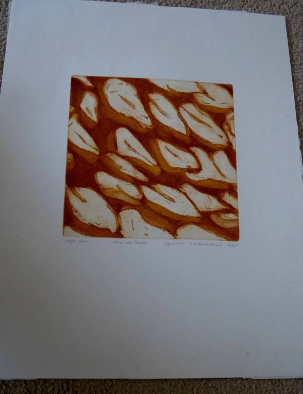 Lucy van Eerten, aquatint: Herfst 1990, handgesigneerd kopen? Bied vanaf 1!