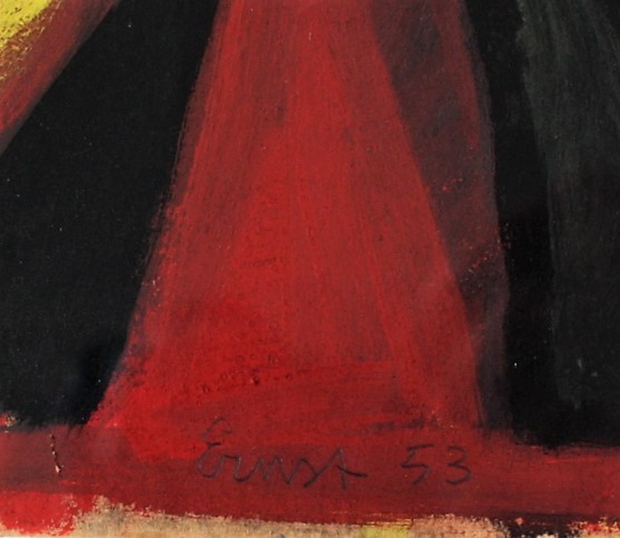 Ernst Vijlbrief (1934-2010) gouache op papier, abstracte compositie  kopen? Bied vanaf 100!