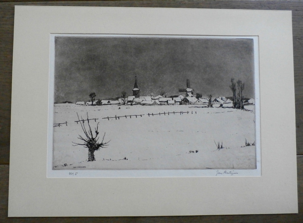 Jan Poortenaar - winters landschap : Bennekom - 1945 kopen? Bied vanaf 45!